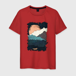 Лисичка Путешественница – Мужская футболка хлопок с принтом купить со скидкой в -20%