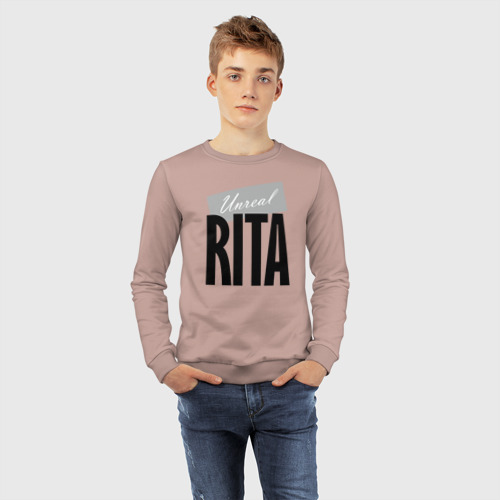 Детский свитшот хлопок Unreal Rita, цвет пыльно-розовый - фото 7