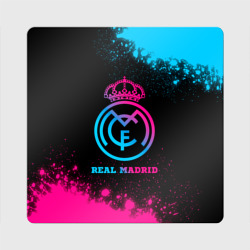 Магнит виниловый Квадрат Real Madrid - neon gradient