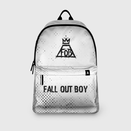 Рюкзак 3D с принтом Fall Out Boy glitch на светлом фоне: символ, надпись, вид сбоку #3