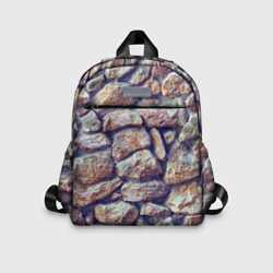 Детский рюкзак 3D Каменная стена - текстура