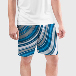 Мужские шорты спортивные Волнистые полосы - текстура - фото 2