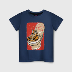 Детская футболка хлопок Кот на унитазе