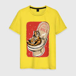 Кот на унитазе – Мужская футболка хлопок с принтом купить со скидкой в -20%