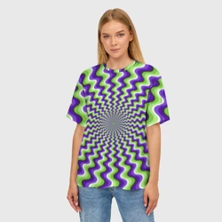 Женская футболка oversize 3D Гипнотические полосы - оптическая иллюзия - фото 2