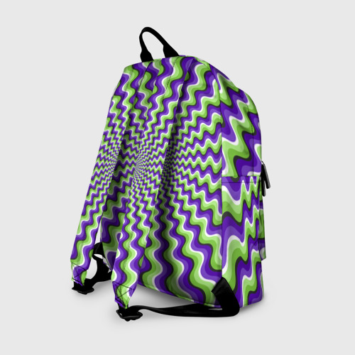 Рюкзак 3D с принтом Гипнотические полосы - оптическая иллюзия, вид сзади #1