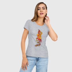 Женская футболка хлопок Slim Огненный Феникс Символ Возрождения - фото 2