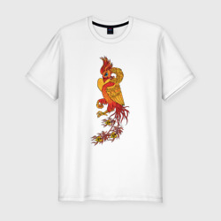 Мужская футболка хлопок Slim Огненный Феникс Символ Возрождения