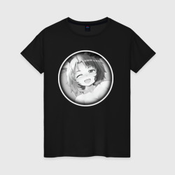 Ахегао девушка улыбается – Женская футболка хлопок с принтом купить со скидкой в -20%