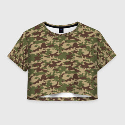 Женская футболка Crop-top 3D Камуфляж ВСР-98 Флора