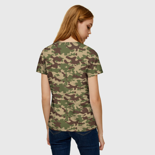 Женская футболка 3D с принтом Камуфляж ВСР-98 Флора, вид сзади #2