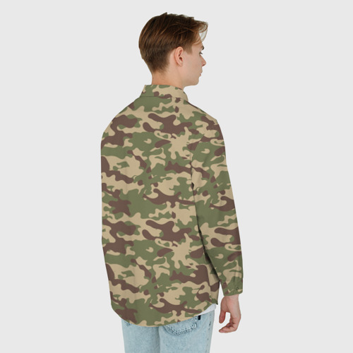 Мужская рубашка oversize 3D с принтом Камуфляж ВСР-98 Флора, вид сзади #2