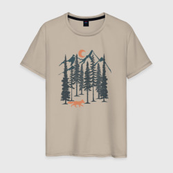Мужская футболка хлопок Лисичка в Лесу