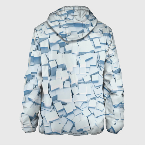Мужская куртка 3D с принтом Множество белых кубов в абстракции, вид сзади #1