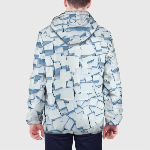 Мужская куртка 3D с принтом Множество белых кубов в абстракции, вид сзади #2