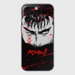 Чехол для iPhone 15 Pro силиконовый с защитой камеры Berserk Гатс