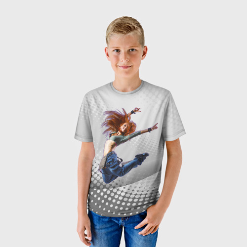 Детская футболка 3D с принтом Контемпорари - танец, фото на моделе #1