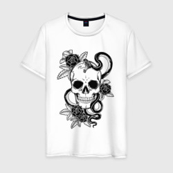 Калавера - мексиканский символ дня мертвых – Мужская футболка хлопок с принтом купить со скидкой в -20%