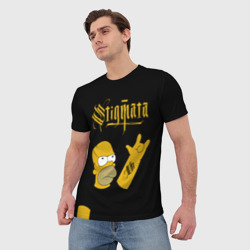 Мужская футболка 3D Stigmata Сипмсоны Гомер - фото 2