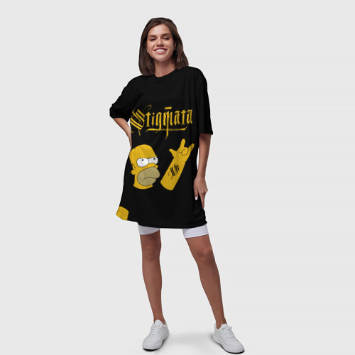 Платье-футболка 3D Stigmata Сипмсоны Гомер, цвет 3D печать - фото 5