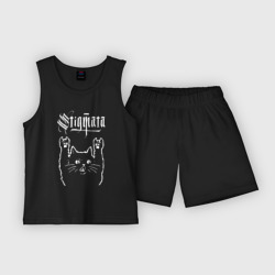 Детская пижама с шортами хлопок Stigmata рок кот