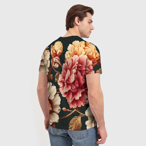 Мужская футболка 3D Цветы в стиле рококо, цвет 3D печать - фото 4