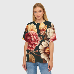Женская футболка oversize 3D Цветы в стиле рококо - фото 2