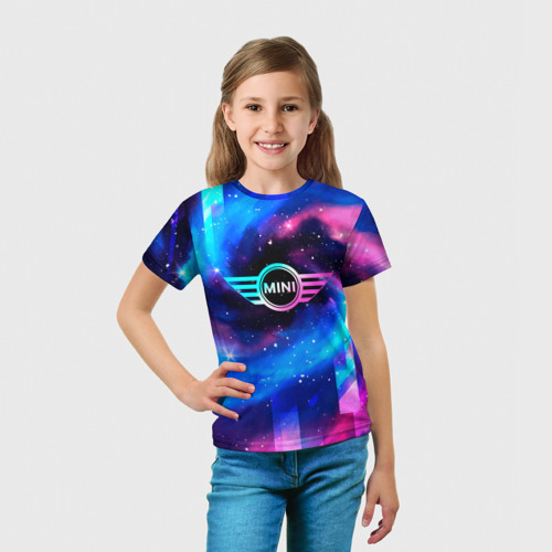 Детская футболка 3D Mini неоновый космос, цвет 3D печать - фото 5