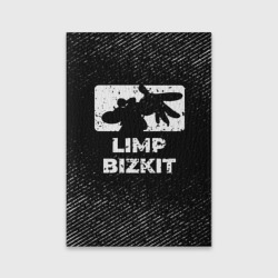 Обложка для паспорта матовая кожа Limp Bizkit с потертостями на темном фоне