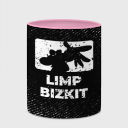 Кружка с полной запечаткой Limp Bizkit с потертостями на темном фоне - фото 2