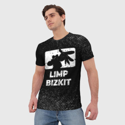 Мужская футболка 3D Limp Bizkit с потертостями на темном фоне - фото 2
