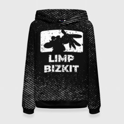 Женская толстовка 3D Limp Bizkit с потертостями на темном фоне