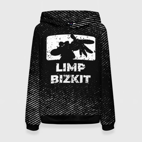 Женская толстовка 3D Limp Bizkit с потертостями на темном фоне, цвет 3D печать