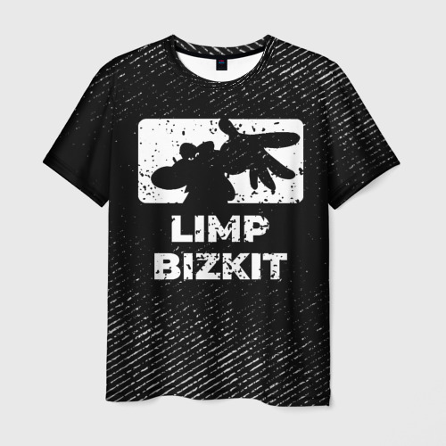 Мужская футболка 3D Limp Bizkit с потертостями на темном фоне, цвет 3D печать