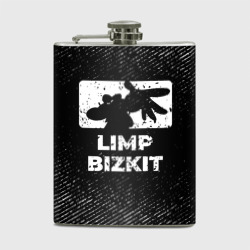 Фляга Limp Bizkit с потертостями на темном фоне