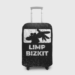 Чехол для чемодана 3D Limp Bizkit с потертостями на темном фоне