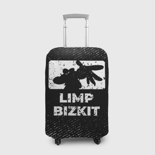 Чехол для чемодана 3D Limp Bizkit с потертостями на темном фоне