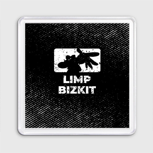 Магнит 55*55 Limp Bizkit с потертостями на темном фоне