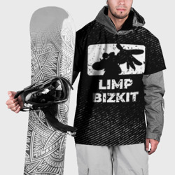 Накидка на куртку 3D Limp Bizkit с потертостями на темном фоне