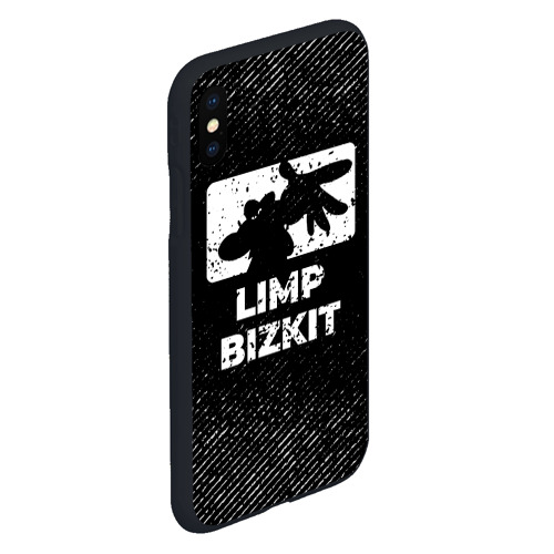 Чехол для iPhone XS Max матовый Limp Bizkit с потертостями на темном фоне - фото 3