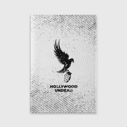 Обложка для паспорта матовая кожа Hollywood Undead с потертостями на светлом фоне