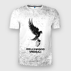 Мужская футболка 3D Slim Hollywood Undead с потертостями на светлом фоне