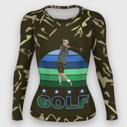 Женский рашгард 3D Игрок в гольф замахивается
