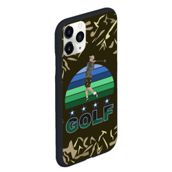 Чехол для iPhone 11 Pro Max матовый Игрок в гольф замахивается - фото 2