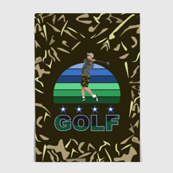 Постер Игрок в гольф замахивается