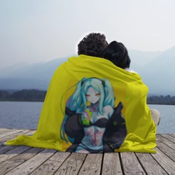 Плед 3D Ребекка пьет коктель - Киберпанк аниме - фото 2