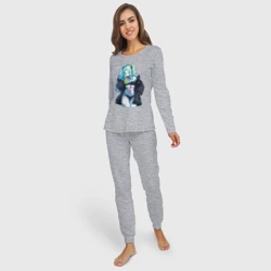 Женская пижама с лонгсливом хлопок Ребекка и коктель - Киберпанк бегущий по краю - фото 2