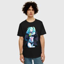 Мужская футболка хлопок Oversize Ребекка и коктель - Киберпанк бегущий по краю - фото 2