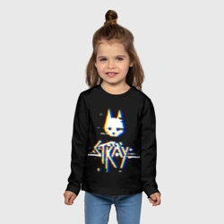 Детский лонгслив 3D Stray glitch logo - фото 2
