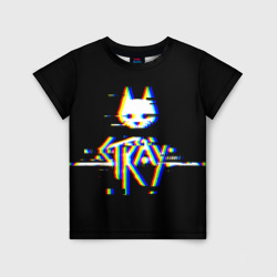 Детская футболка 3D Stray glitch logo